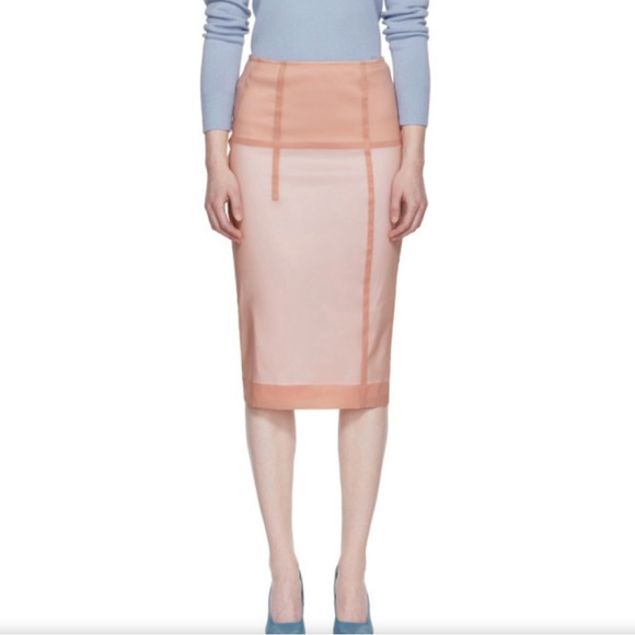 Victoria Beckham Pink Linear Pencil Skirt - Picture 1 of 12